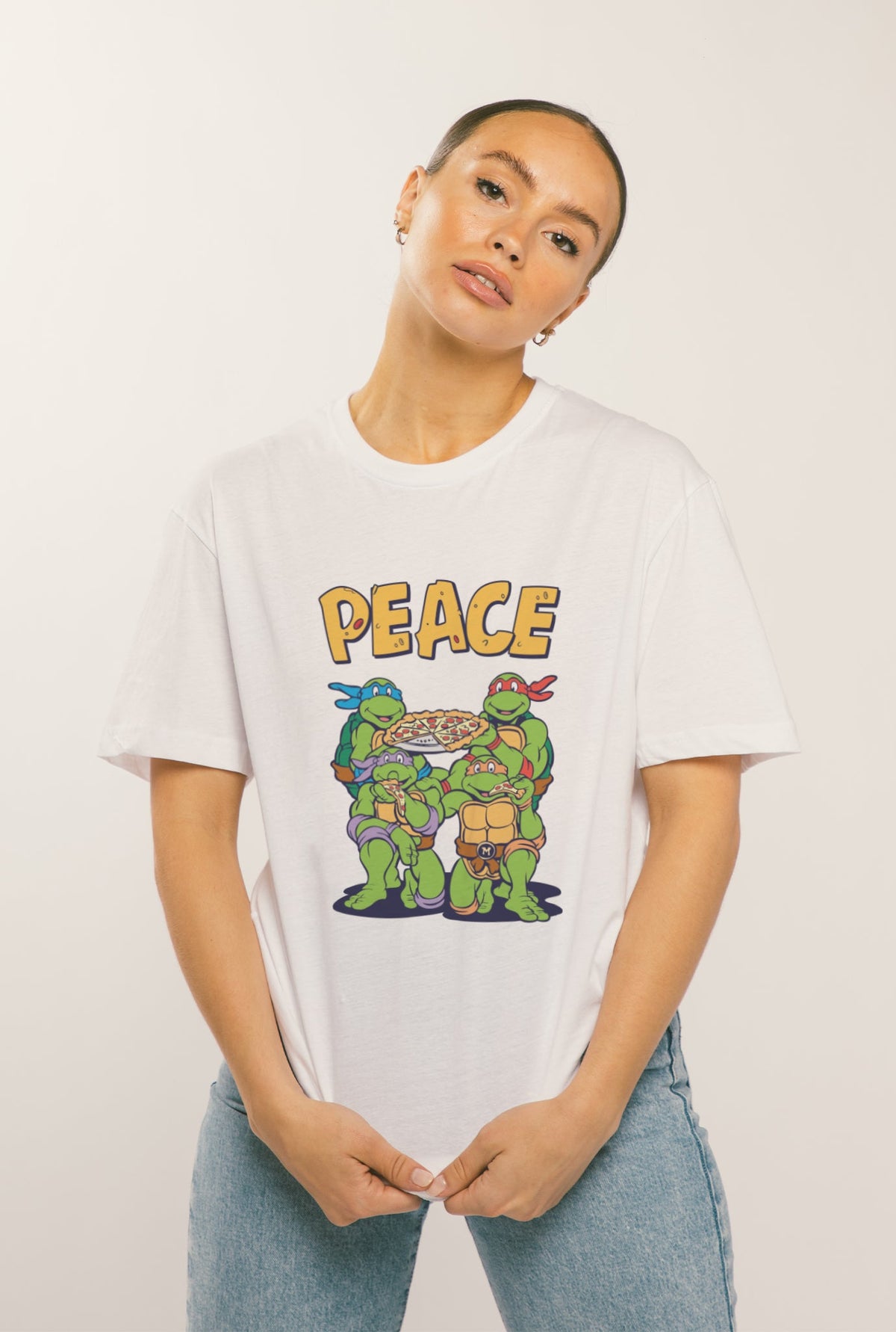 P/C x TMNT Peace Pizza T-Shirt - Weiß