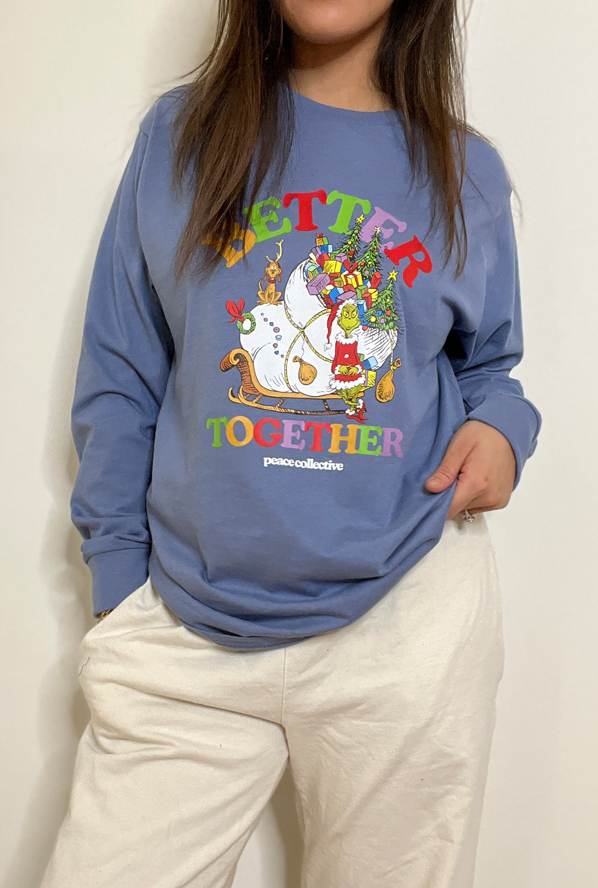 Better Together Grinch and Max Long Sleeve - Colony Blue