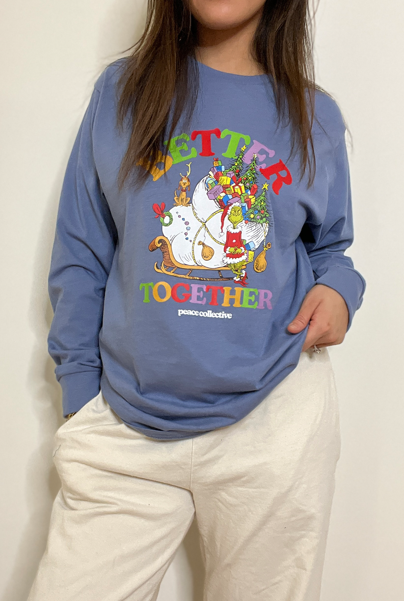 Better Together Grinch and Max Long Sleeve - Colony Blue