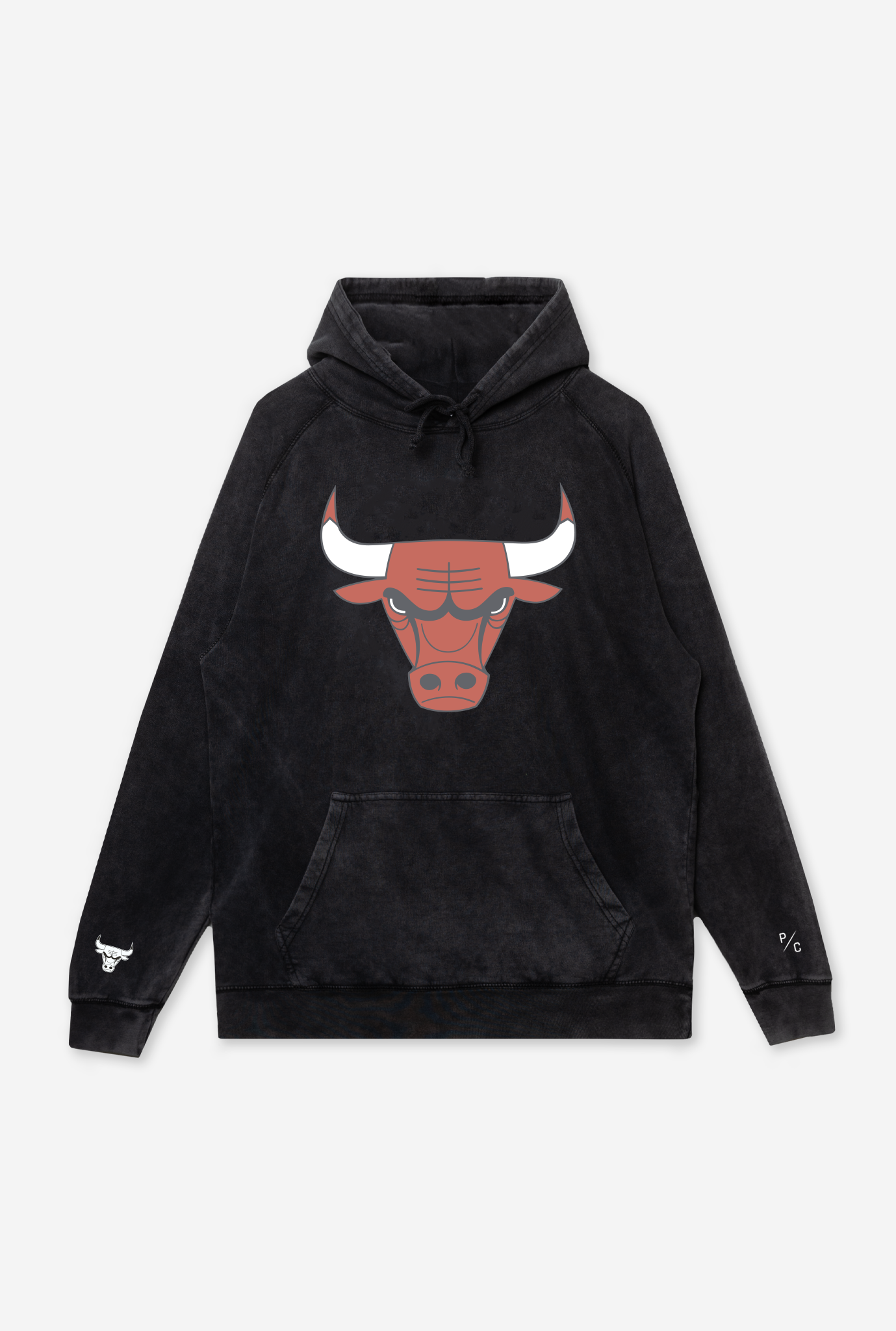 Pull ras du cou avec logo délavé des Chicago Bulls - Noir