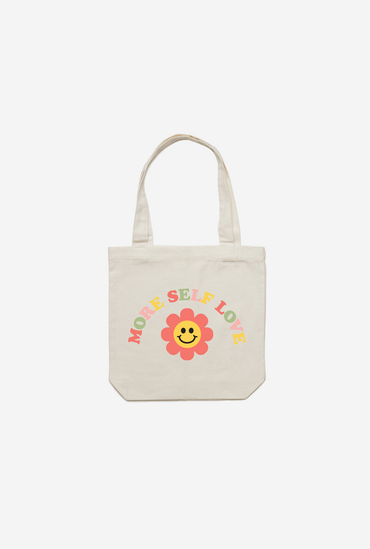 More Self Love Flower Tote - Natural