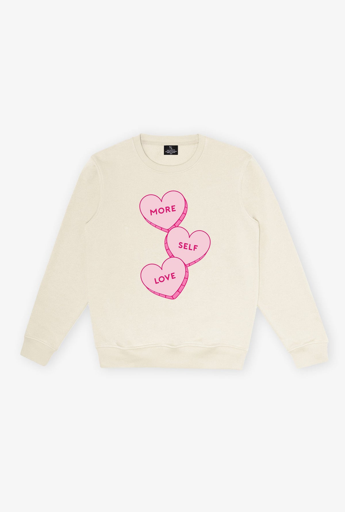 More Self Love Candy Hearts Crewneck - Ivory