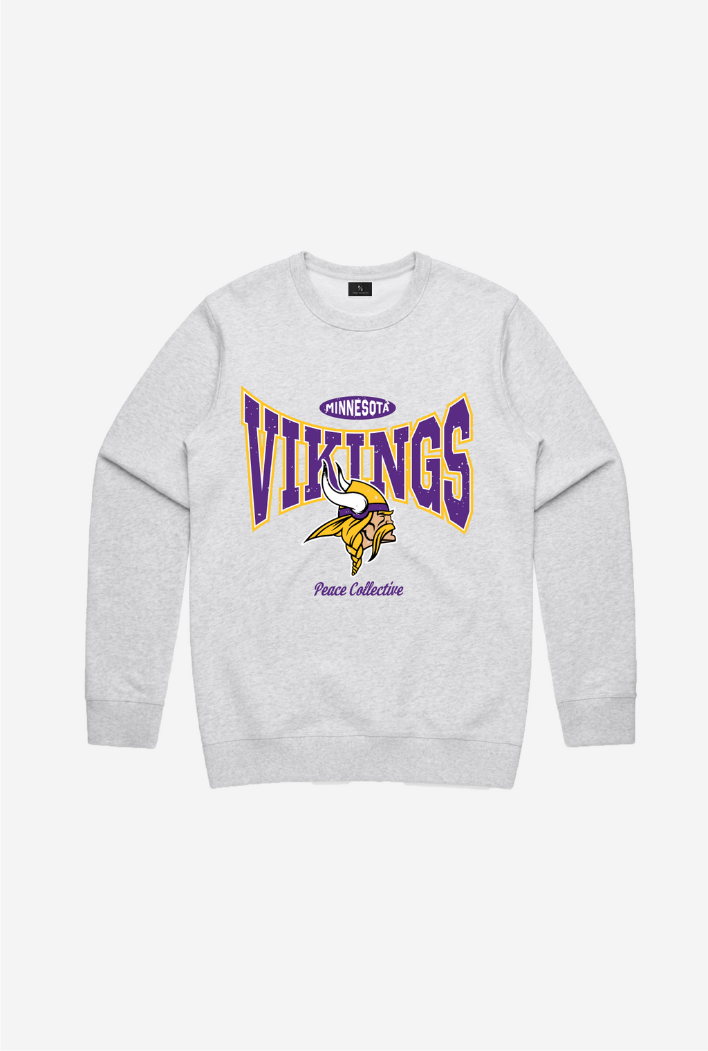 Minnesota Vikings Washed Graphic Crewneck - Ash