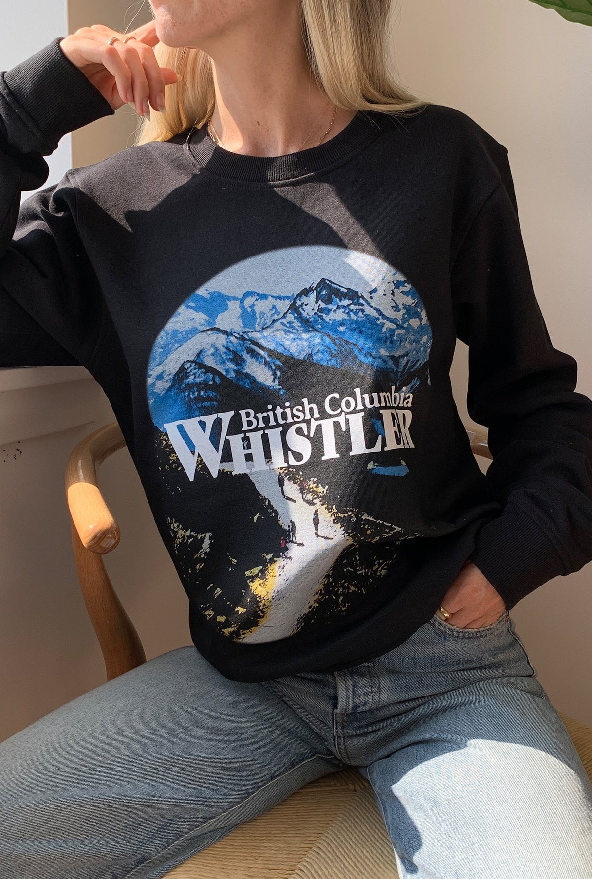 Whistler Post Card Crewneck - Black