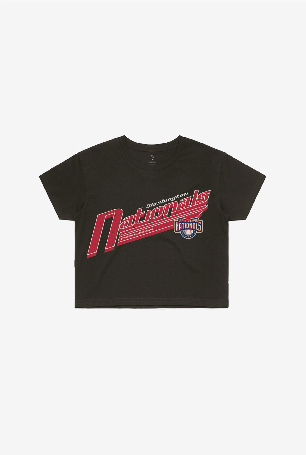 VINTAGE Washington Nationals Zip-up Crop Tee M 