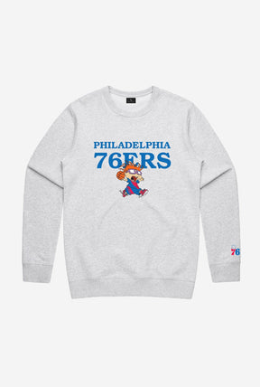 NBA x Rugrats Philadelphia 76ers Chuckie Crewneck - Ash