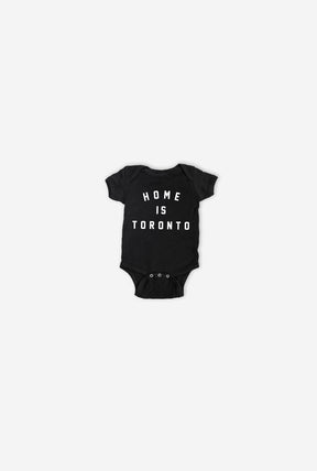 Home is Toronto Varsity Short Sleeve Onesie - Black