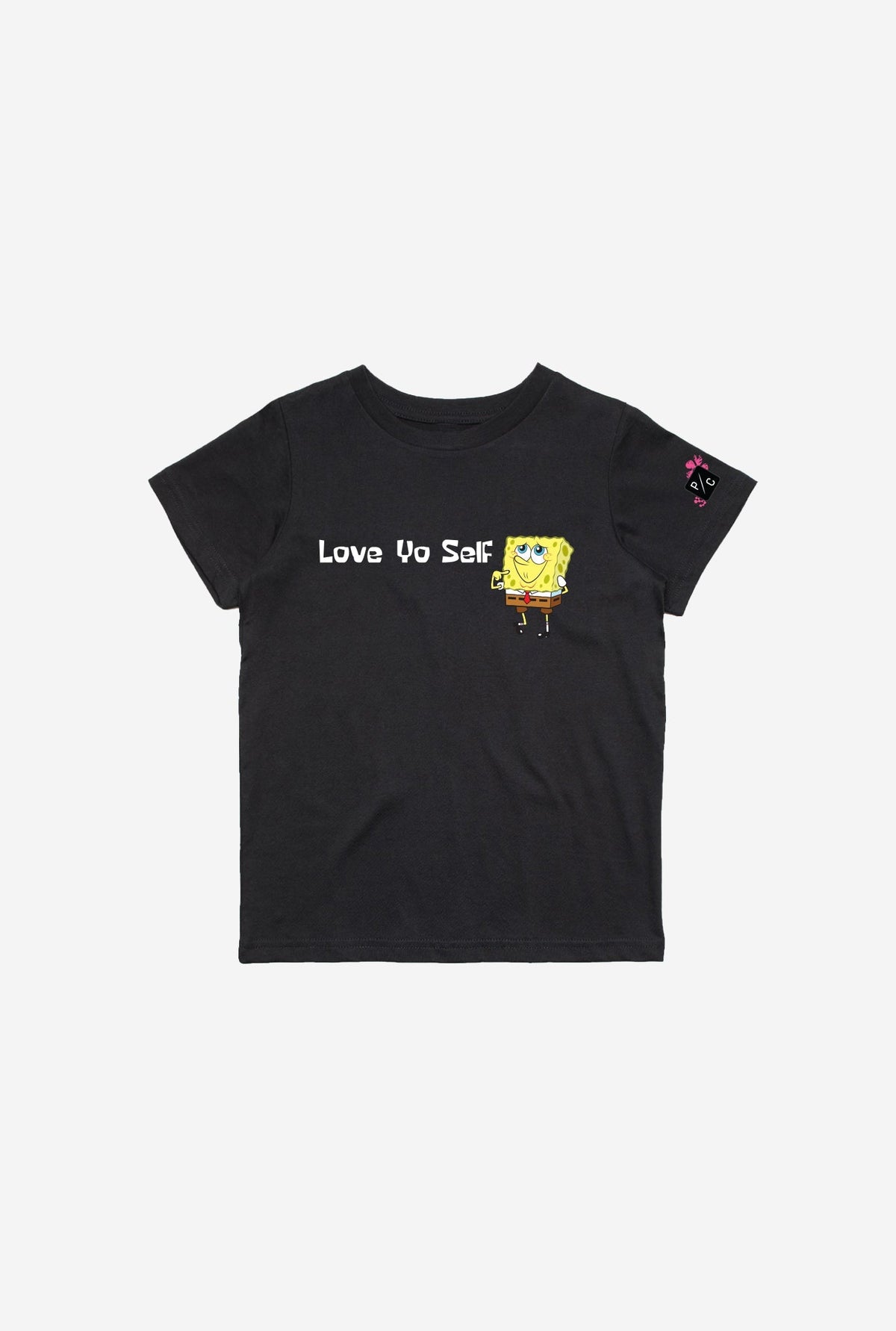 P/C x Spongebob Squarepants Love Yo Self Kids T-Shirt - Black